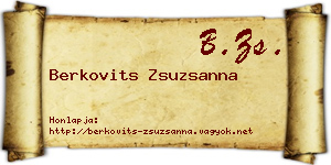 Berkovits Zsuzsanna névjegykártya